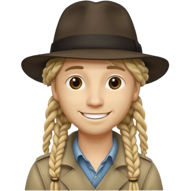 blonde Musician with dreadlocks and fedora emoji