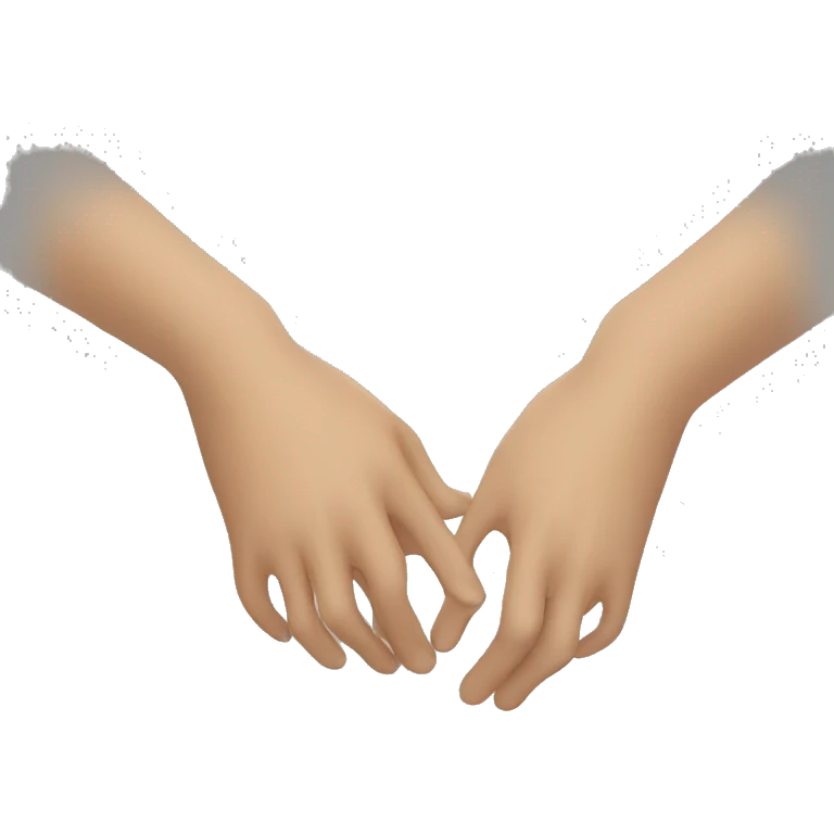 two hands holding each others fingers emoji