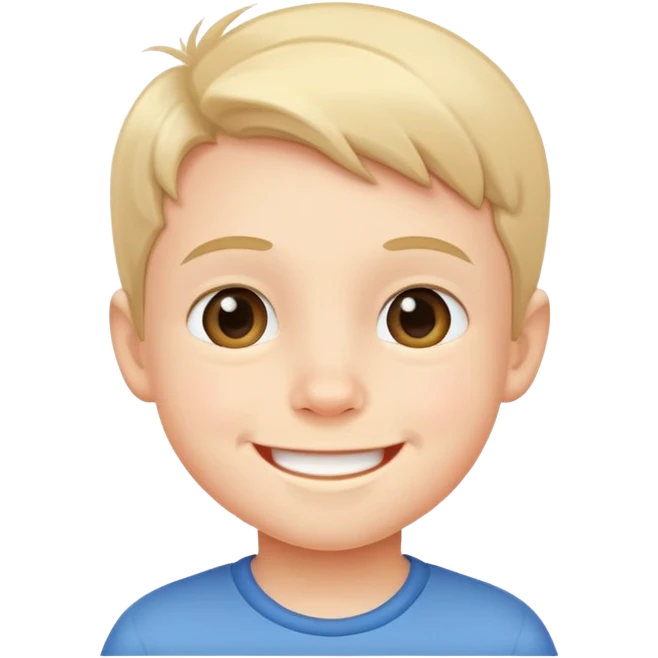 Cute little boy with a smile emoji