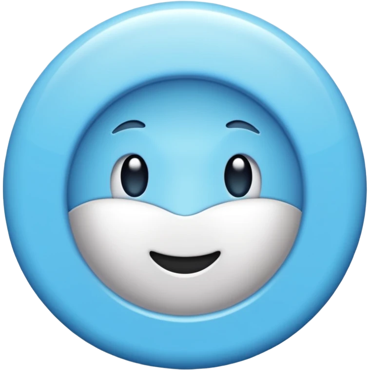 Circulo celeste claro con un visto en el centro blanco emoji