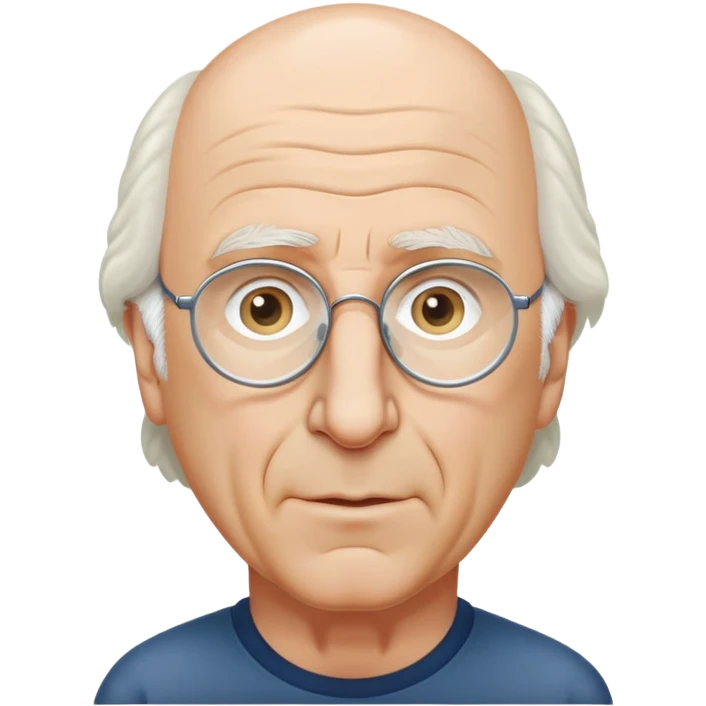 Larry David full body, giant head emoji