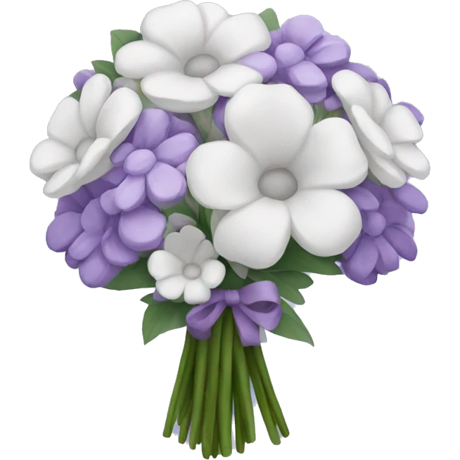 white and lavender flower bouquet  emoji