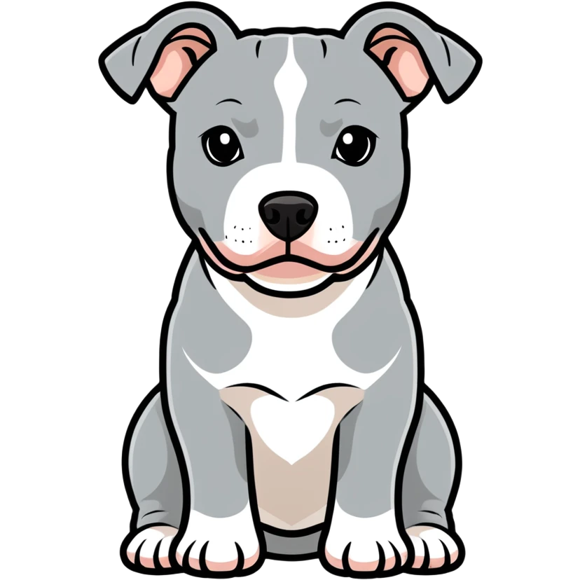 Pitbull gris tierno  emoji