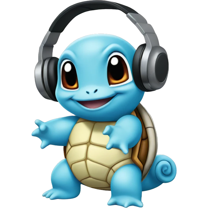 Squirtle listening to music emoji