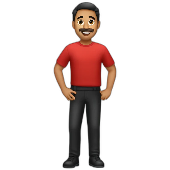 delivery latín man in black and red clothes emoji