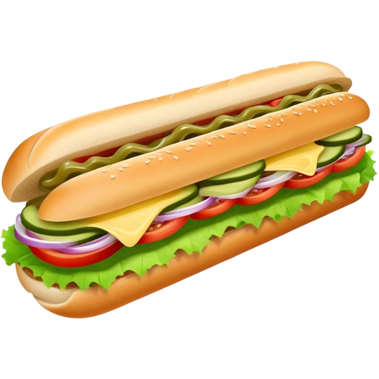 Footling sub sandwich with everything on it emoji