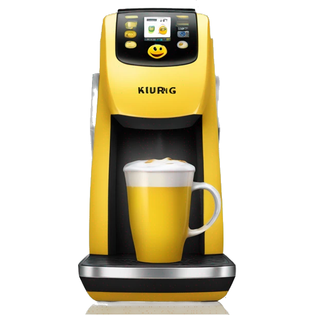 Realistic yellow keurig coffee machine emoji