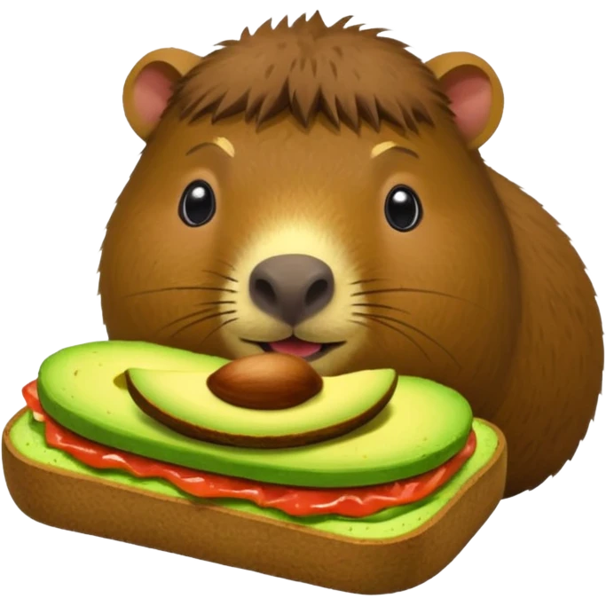 Capybara eating avocado toastc emoji