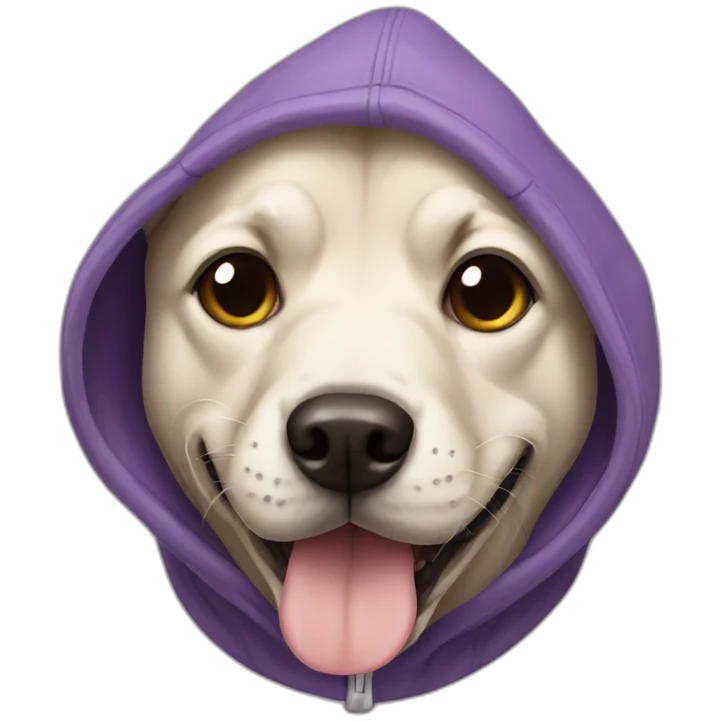 Dog wearing a hoodie  emoji