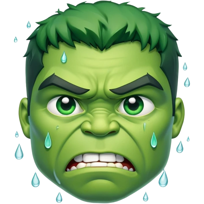 Hulk crying with tears falling  emoji