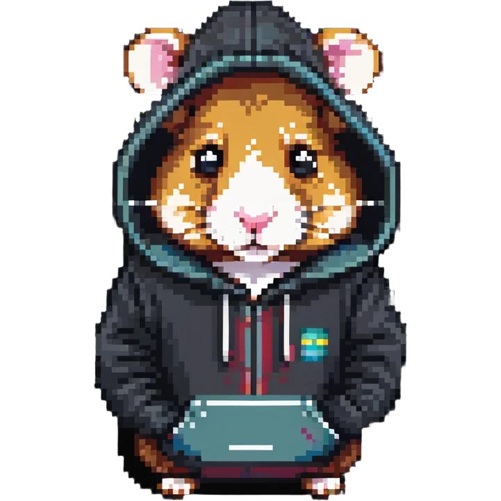 Hamster hacker in a hoodie emoji