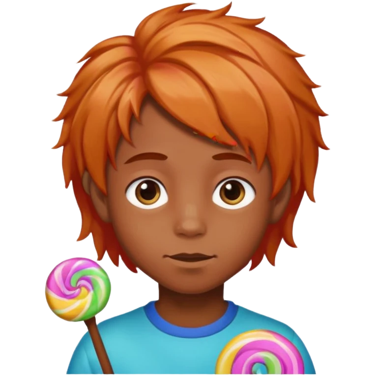boy with hair looking like candy emoji