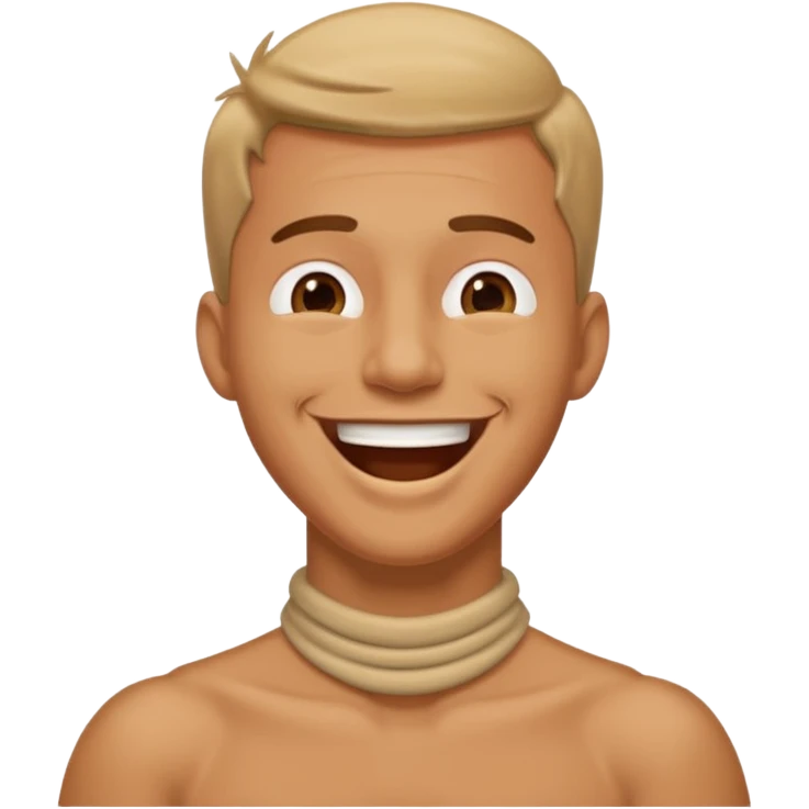 Man holding neck while laughing  emoji