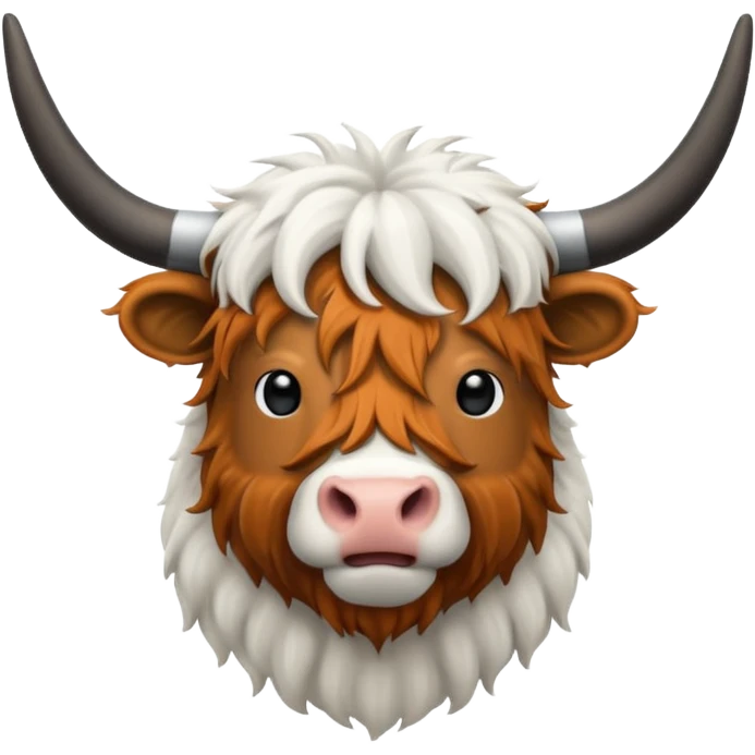black and white highland cow emoji