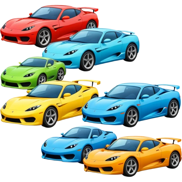 Make an 100 sports cars emoji