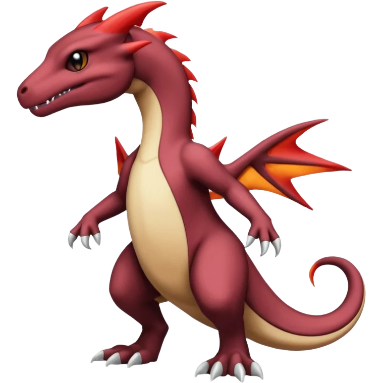 Black and magmatic Salazzle-Cubone-Salandit-Charmeleon-fusion (full body) emoji