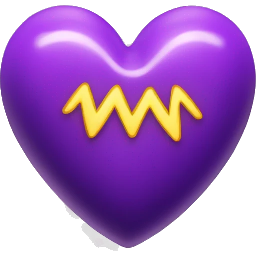 A Purple Heart with electricity around it emoji