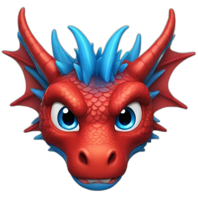 face red dragon with blue eyes emoji