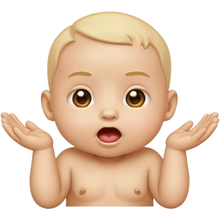 Emoji baby with little hands coming out of its mouth  emoji
