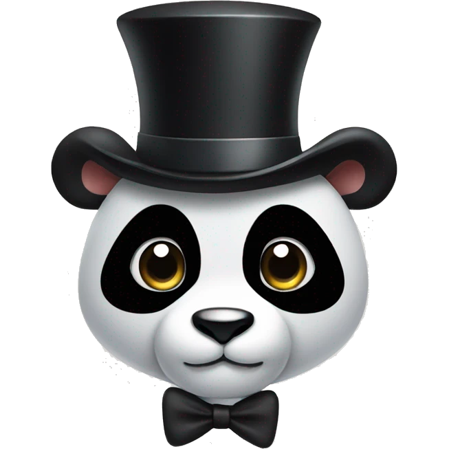Panda with a top hat and a mustache  emoji
