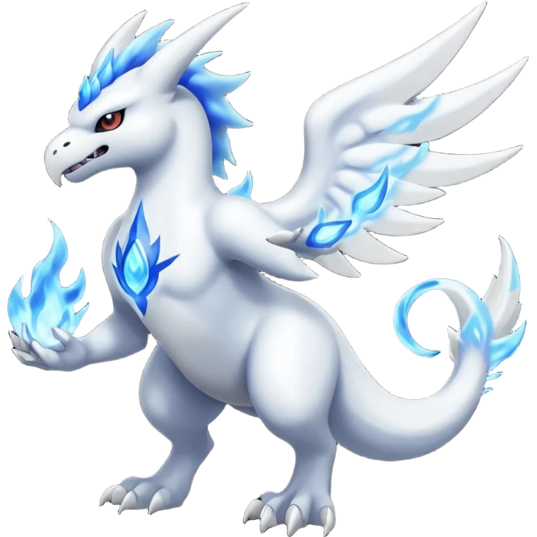 Absol-Latios-Reshiram-Fusion with blue flames (full body) emoji