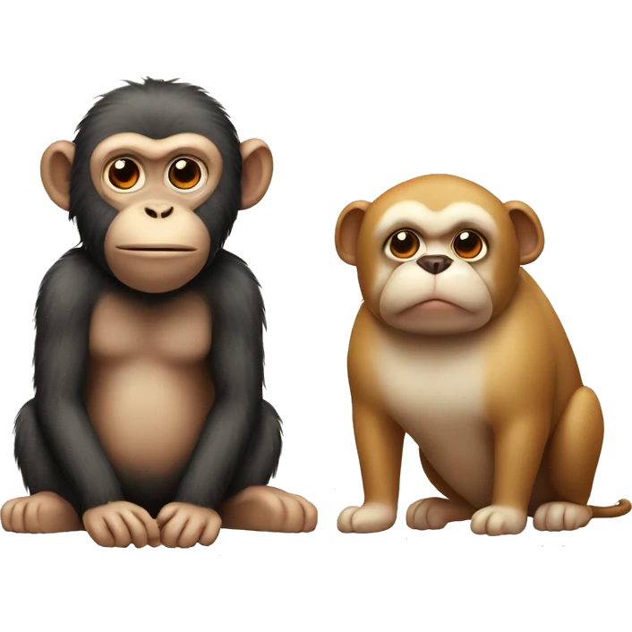 Monkey with fat dog emoji