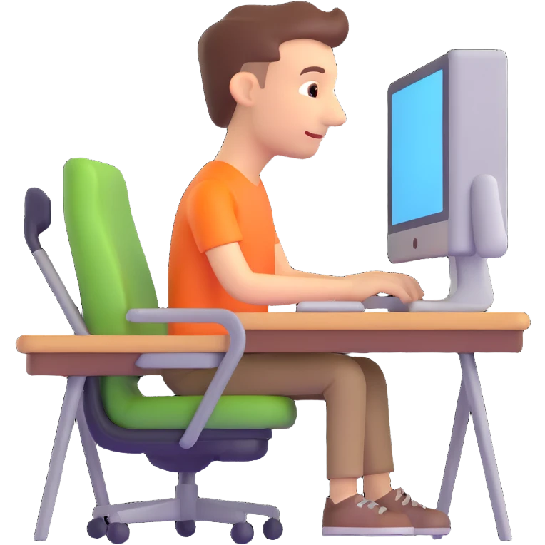 designer working at a computer, 3D emoji style emoji