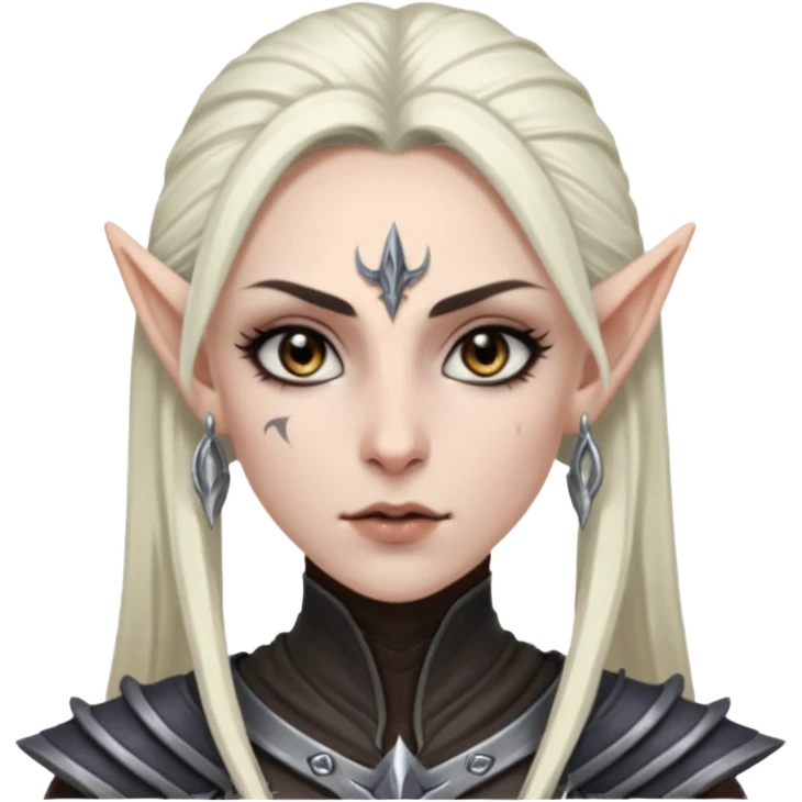 ESO female dark elf warrior with lashes and earrings emoji