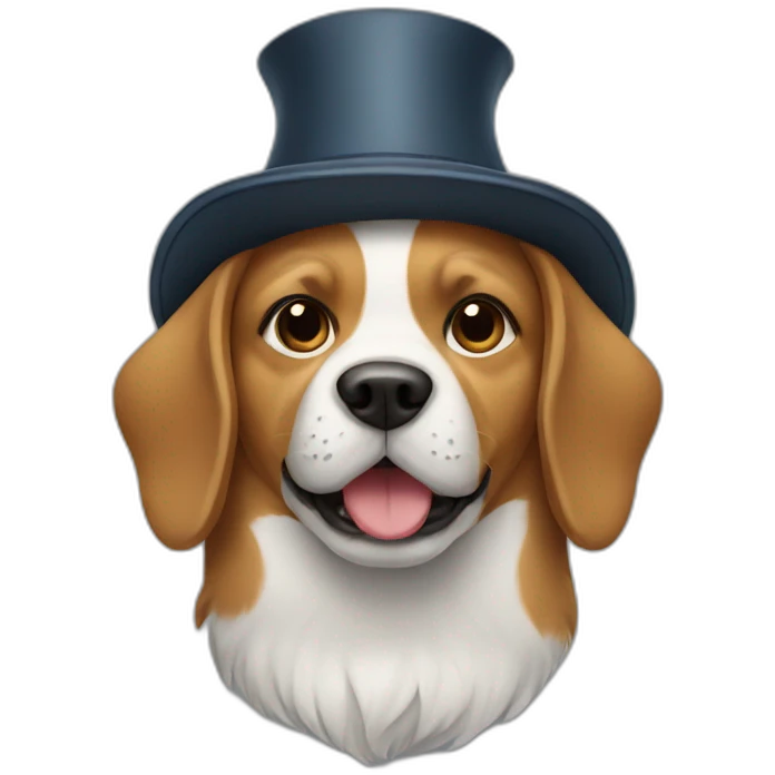 Dog with a hat emoji