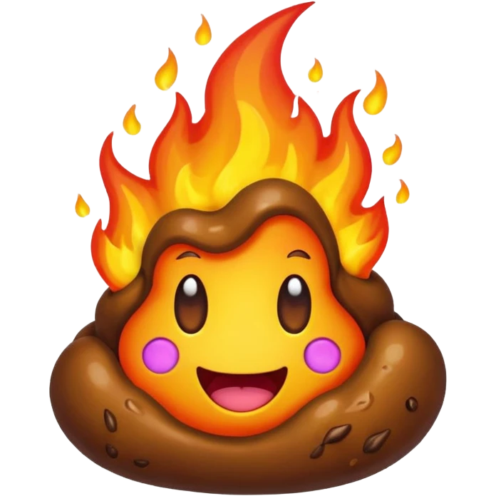 flaming poop, vibrant and fun emoji
