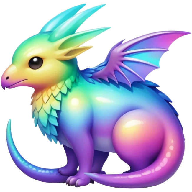 Epic complex iridescent gradients aesthetic-Fakémon-creature-scenery emoji