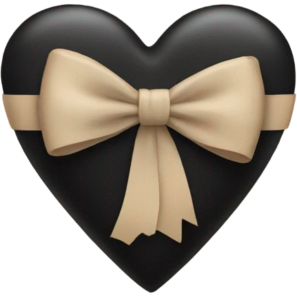 black heart and beige bow emoji