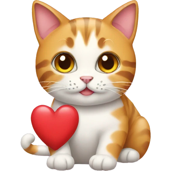 Cat with heart emoji emoji