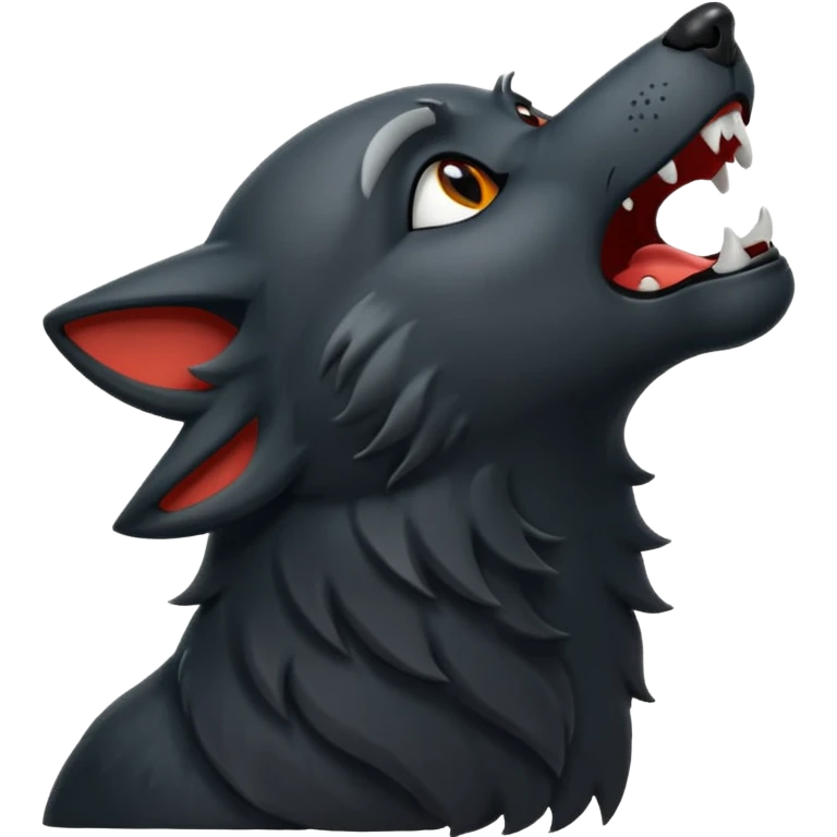 Black wolf howling emoji