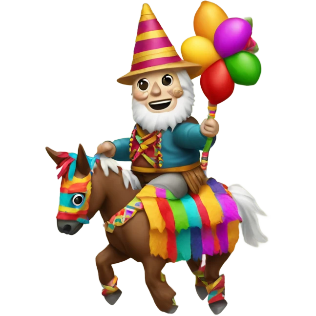 Knome riding a piñata emoji