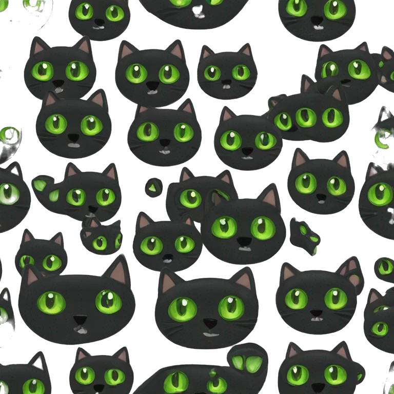 Gato negro con ojos verdes emoji