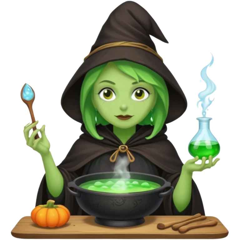green witch cooking potion emoji