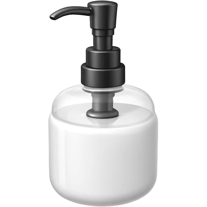 foam pump bottle object icon, soap dispenser with foam on top, glossy plastic, 3D cartoon, mobile game icon style, centered, clean background, no text, no watermark
 emoji