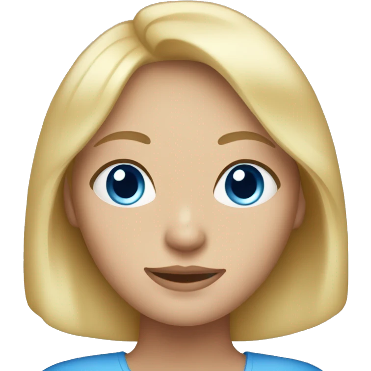 blonde with bob  woman with blue eyes emoji