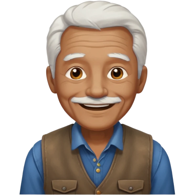 white hair old man brown suşt emoji