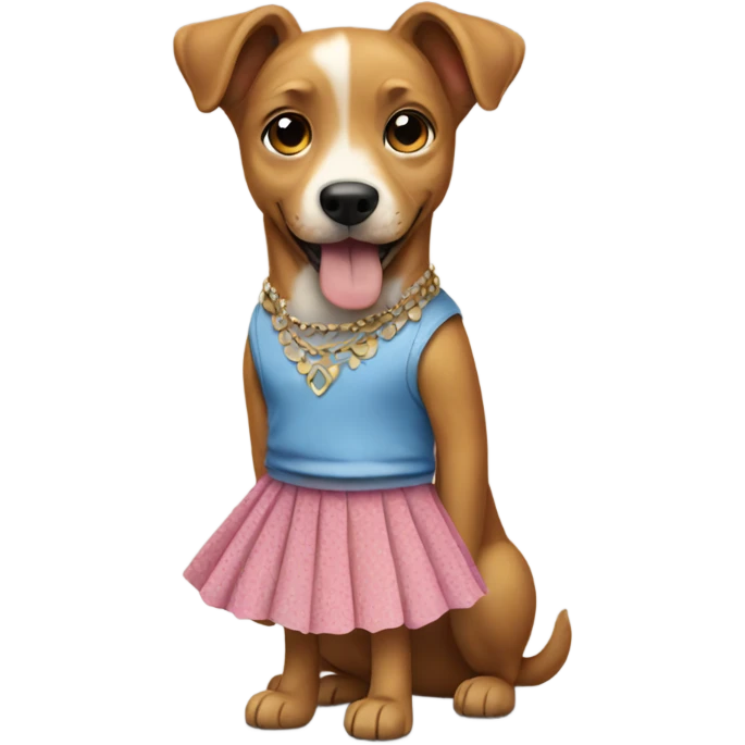 dog wearing a skirt emoji