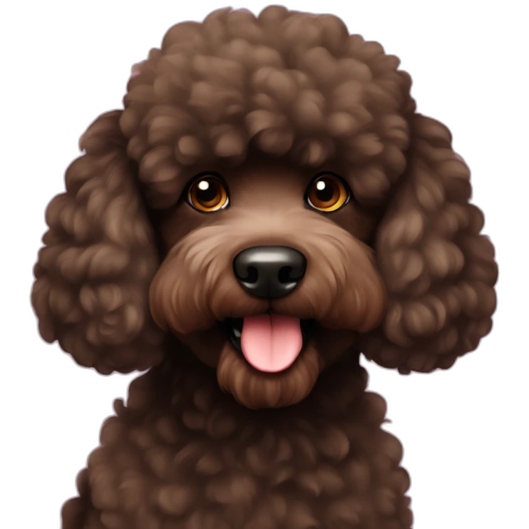 black-brown fluffy poodle emoji