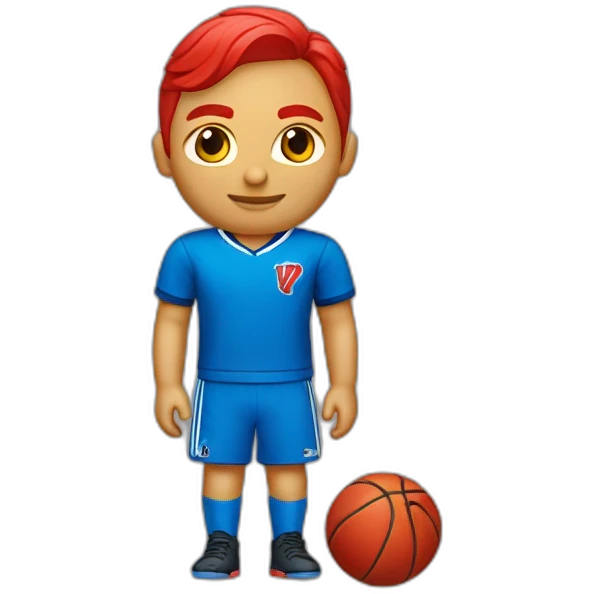 Playera de rojo y. Azul un traje de jugador  emoji