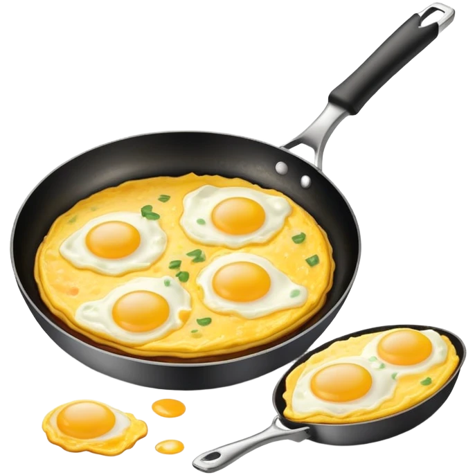 frying pan cooking an omelet with eggs emoji