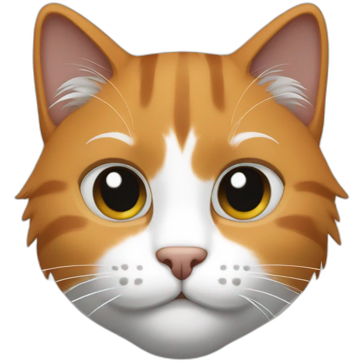 cat black white ginger three colors emoji