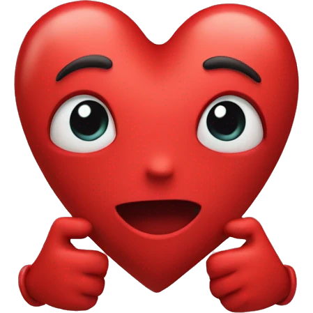 Red heart with arms wrapped around emoji