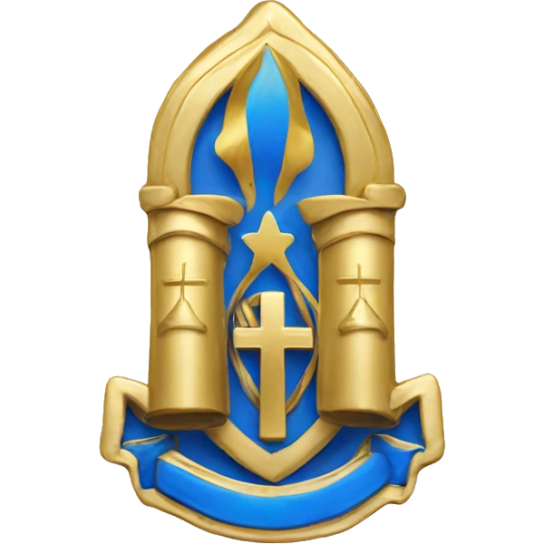 Badge of prayer, gold and blue  emoji