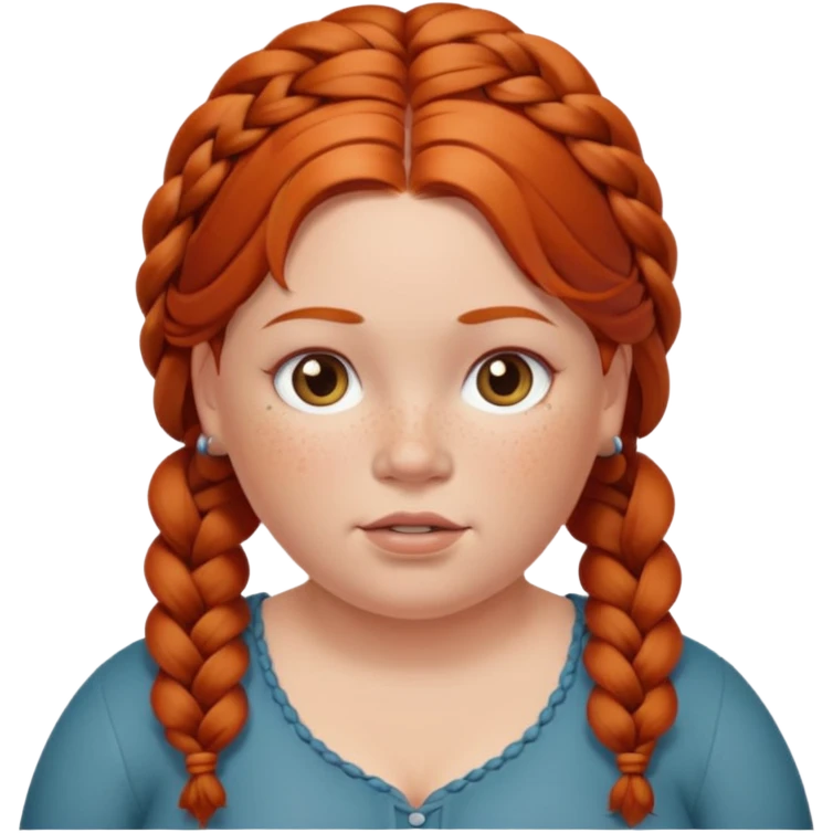 fat redhead woman with braided hair emoji