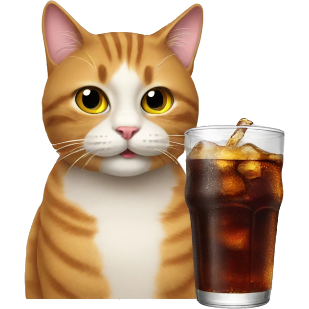 Cat drinking cola emoji