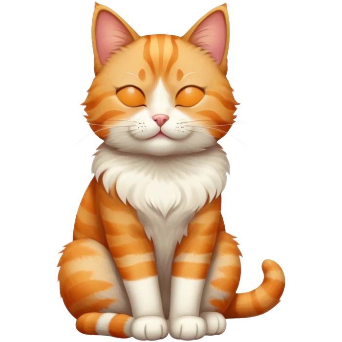 cat full body sitting with one eye closed winking emoji
